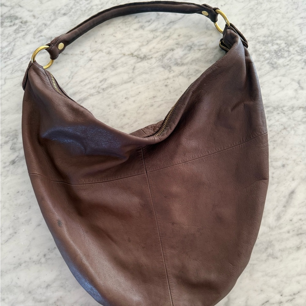 Brown Leather Hobo Bag